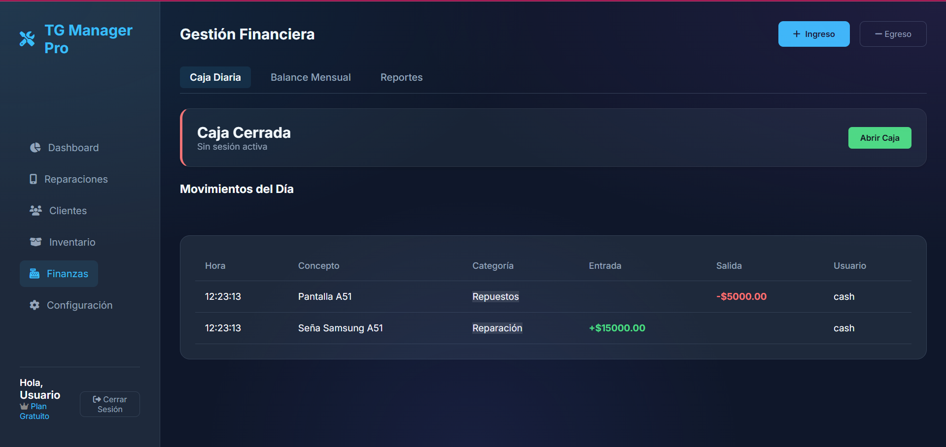 Plataforma TG Manager Pro